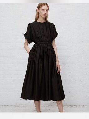 Black Crane, Black Pleated Dress